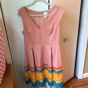 Anthropologie sleeveless pink dress size 8
